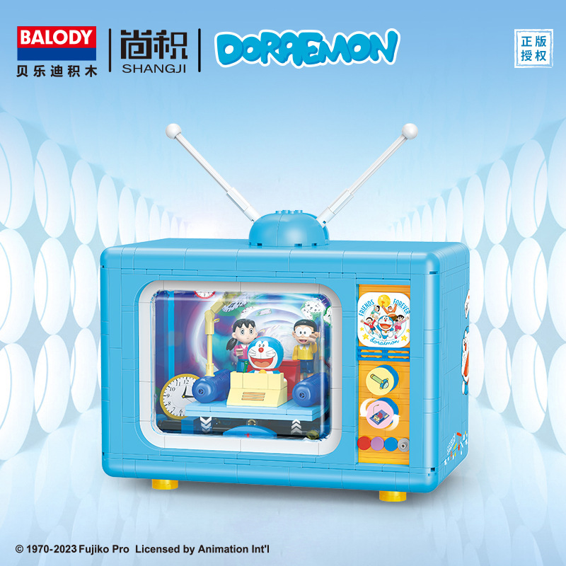 Belody 21082 Doraemon TV máquina del tiempo para niños puzzle ensamblaje juguetes para niños adornos de bloques