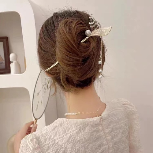 Fishtail tassel hairpin women's new hairpin antique style high-end hairpin hairpin hair accessories wholesale