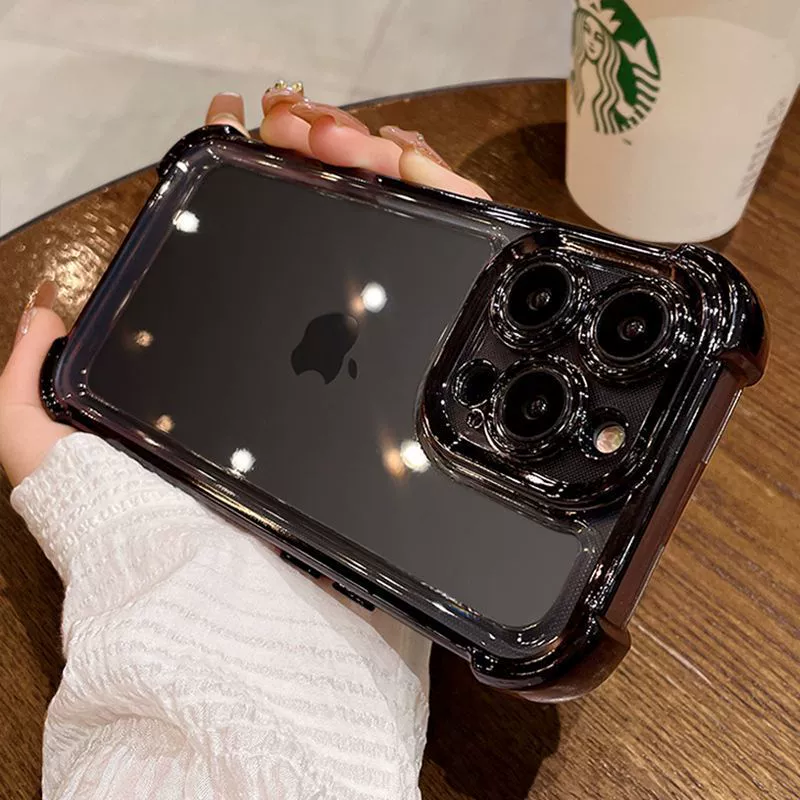 Чехол для телефона (Apple) iPhone 17/17 Pro Max — защита углов с воздушными подушками, гальванизированный прозрачный корпус
