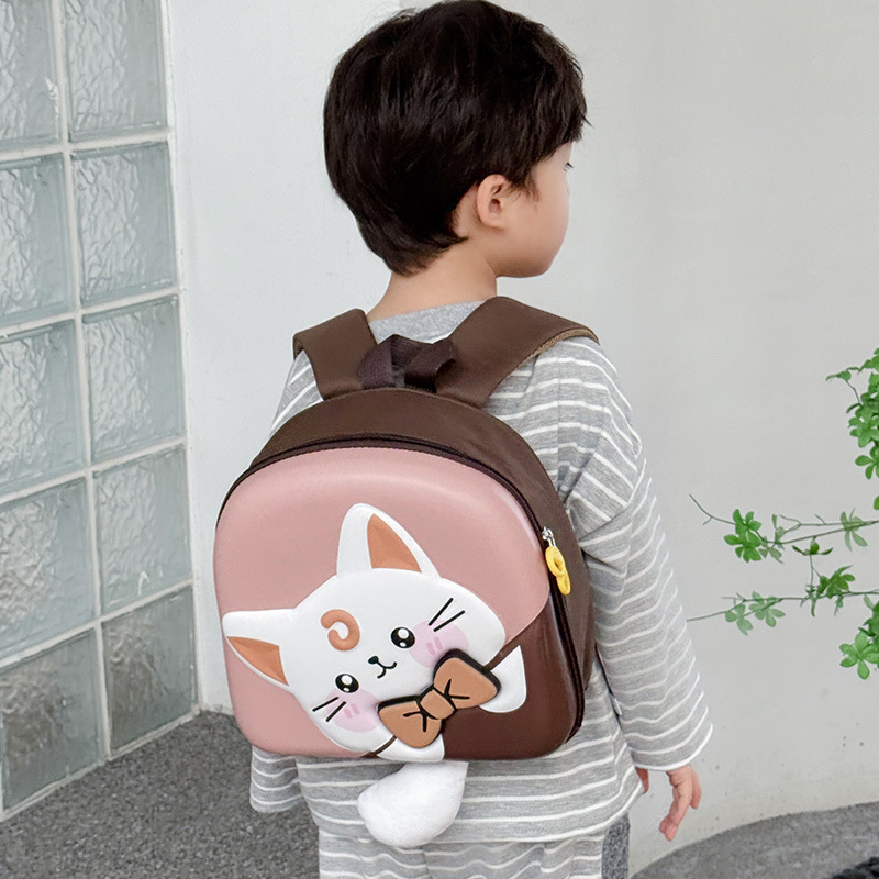 Mochila de dibujos animados para niños y niñas, linda y sonora, gran cola, gato, mochila de bebé, nueva mochila de huevo para niños