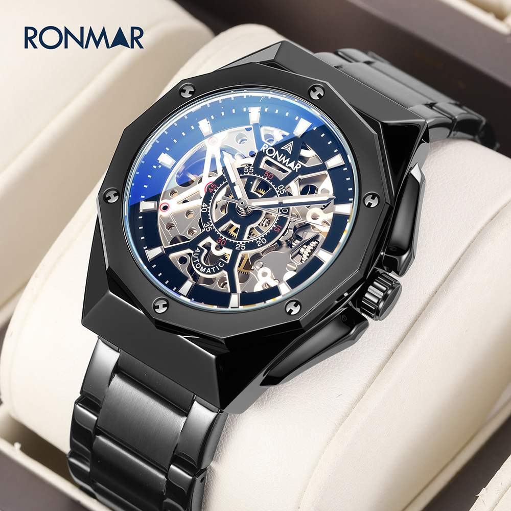 Langma New Men's Fully Automatic Mechanical Hollow Watch Waterproof Sports Men's Watch High-End Business Mechanical Watch