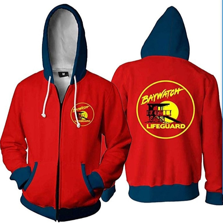 New Beach Ranger Same Style Sweater 3D Printed Zipper Cardigan Hooded Sports Sweater cosplay Animation