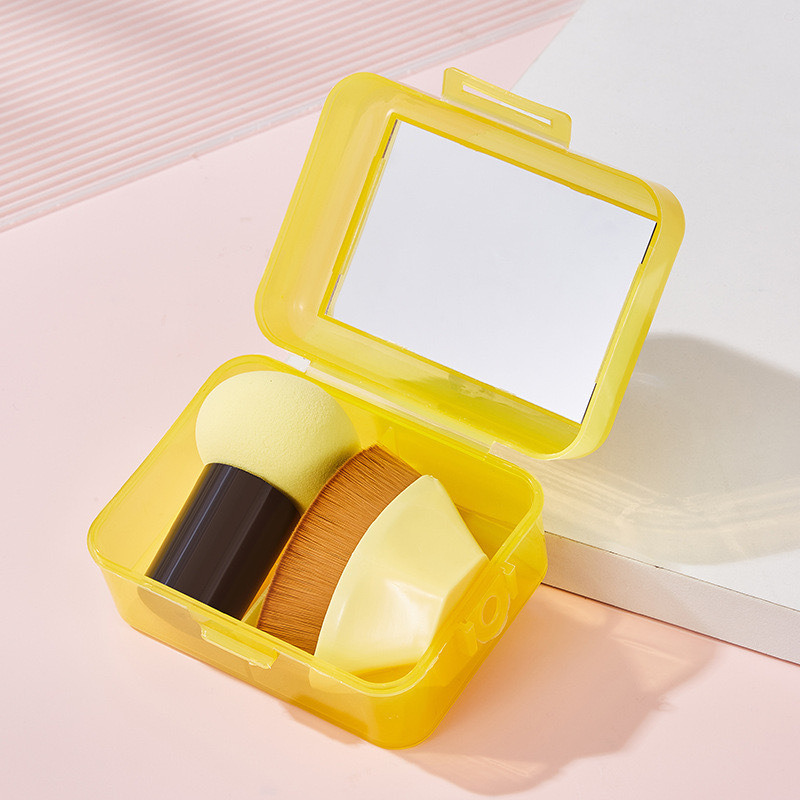 Nuevo conjunto de huevos de belleza con espejo 55 cepillo con cabeza de hongo de gota de base cepillo de huevo de belleza polvo de polvo de maquillaje