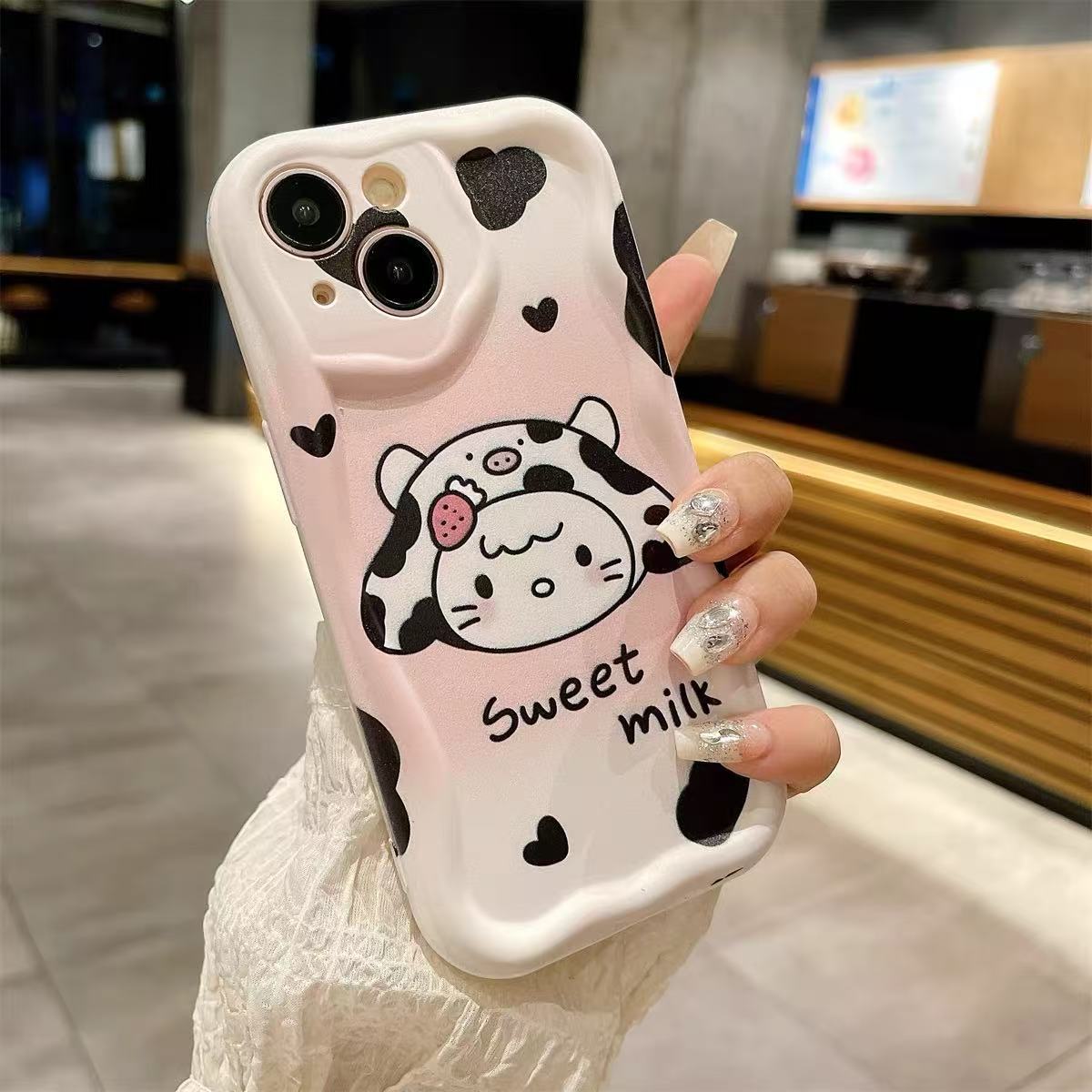 Linda vaca apta para iPhone 16pro funda para teléfono móvil Apple 15 Japón y Corea 14 niña 13promax nuevo 12x