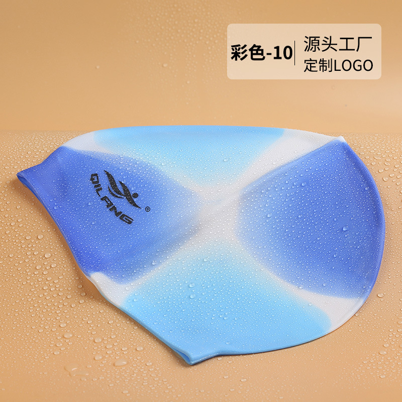 Gorro de baño de silicona personalizado ligero Gorro de baño impermeable más texto LOGOTIPO Gorro de baño de color para hombres y mujeres para adultos al por mayor