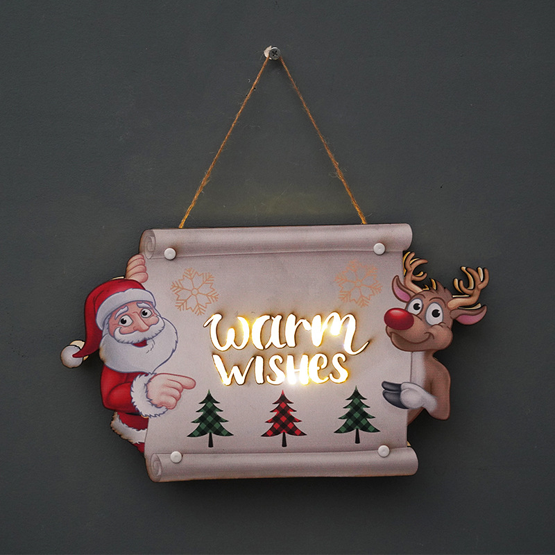 Transfronterizo nueva decoración de Navidad placa de la puerta LED luz fiesta FIESTA DE Año Nuevo suministros de vacaciones accesorios adornos de pared