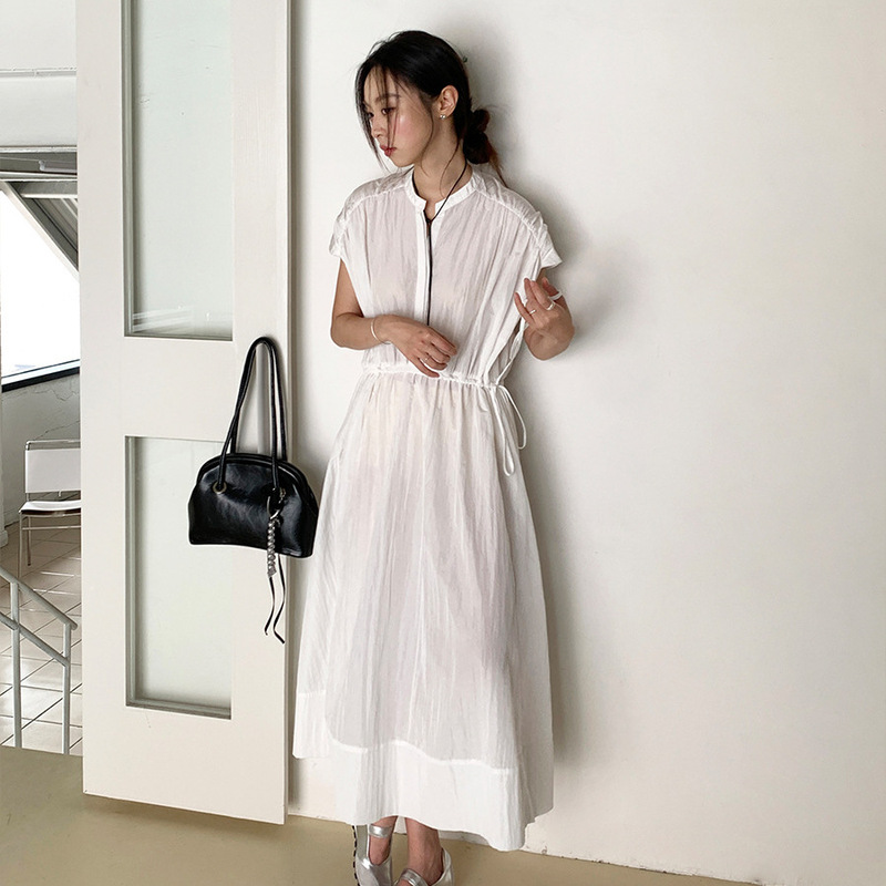 Love and Nancy Guangzhou Thirteen Lines Summer Fairy Pleated Waist A-Hem Breathable High-Quality Dress 42347