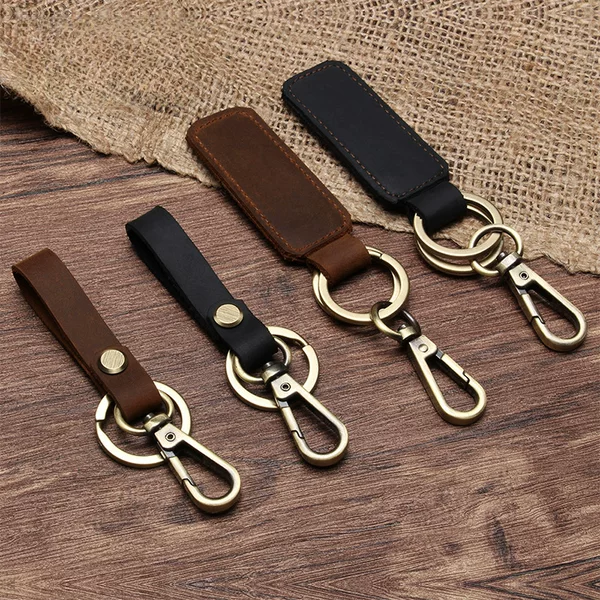 Original Handmade Genuine Leather Keychain, Retro Cowhide Car Creative Small Gift Crafts Key Bag, Cross-Border Hot Selling