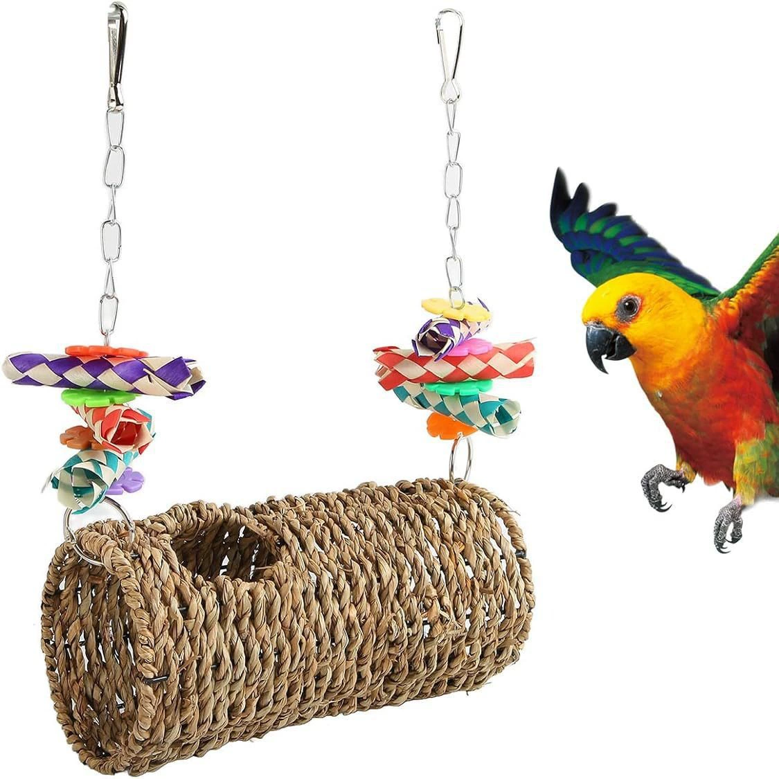 Игрушка для попугая, хомяка, птицы, водная трава, укрытие, канал, солнцезащитный козырек, крутой гамак, игрушка, птичье гнездо, игрушка для восхождения в птичье гнездо