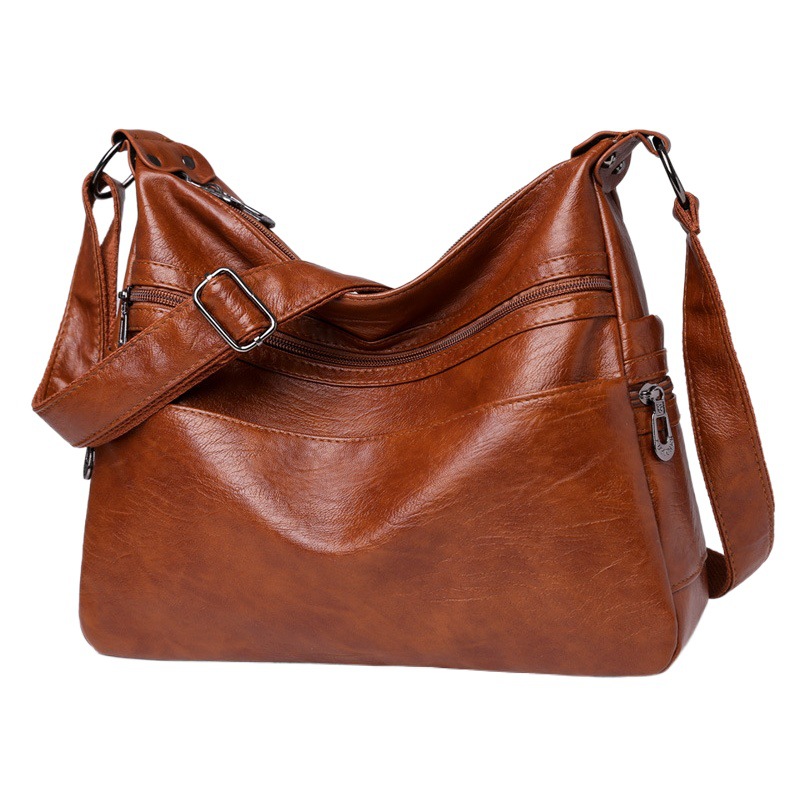 Comercio exterior Bolso de mujer 2021 nueva moda europea y americana de gran capacidad bolso de mensajero de hombro de cuero suave Mochila De mujer fábrica al por mayor