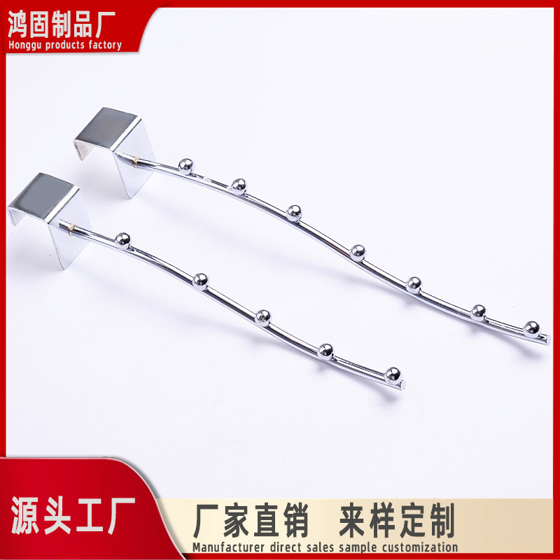 Anti-theft window seamless storage square tube with Bead Hook underwear clothing hanger wall window stall shelf clothes hook