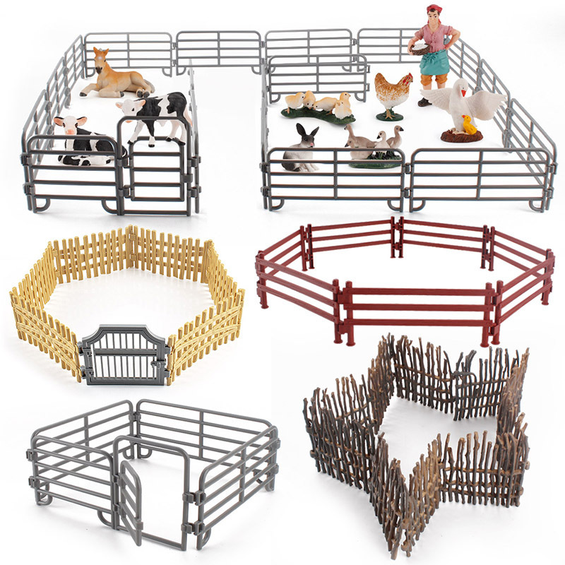 Cross-border simulation farm ranch fence decoration model static small fence fence plastic toy set Cross-border simulation farm ranch fence decoration model static small fence fence plastic toy set