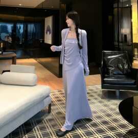 巨好看的早秋漂亮韩系小套装清冷富家千金穿搭气质连衣裙子女秋季