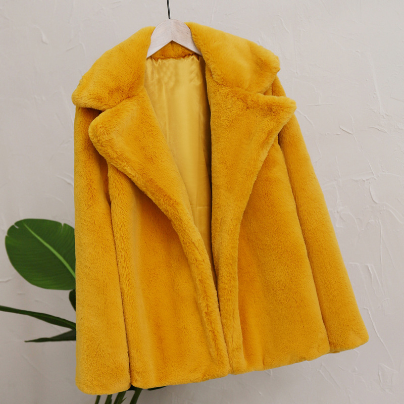 Dames luipaardprint imitatiebont jas herfst en winter_voghion.com