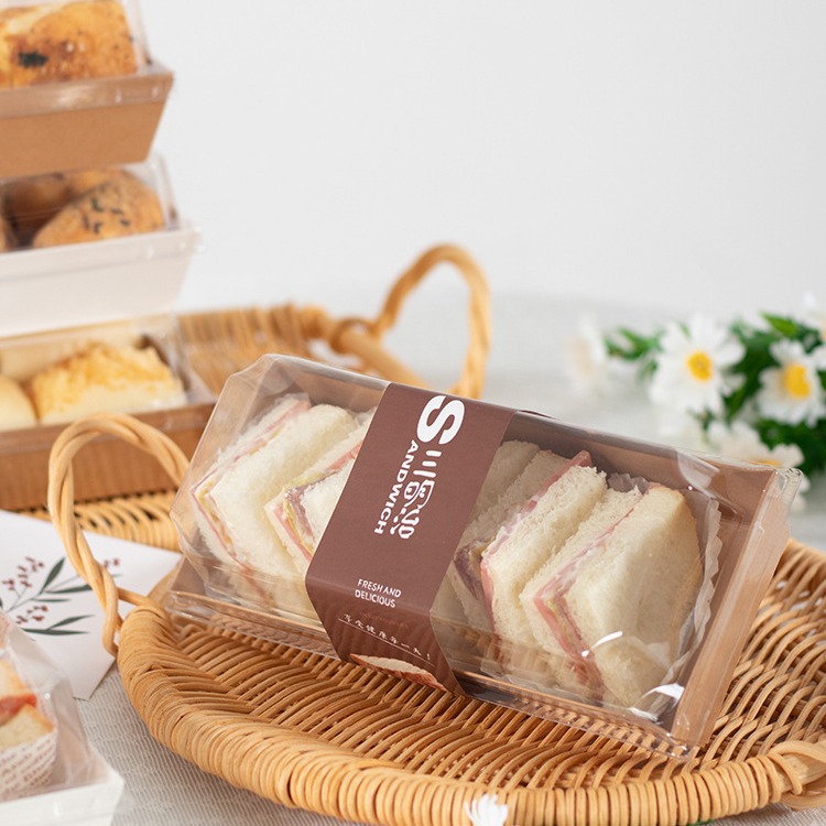 三明治包装盒毛巾卷蛋糕卷泡芙雪媚娘麻薯肉松小贝蛋糕打包盒子