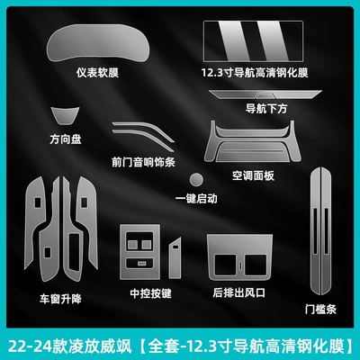 Central Control Film Navigation – Car interior film - 22-24-lingfang-weisha-complete-set-123inch-navigation-high-definition-tempered-film