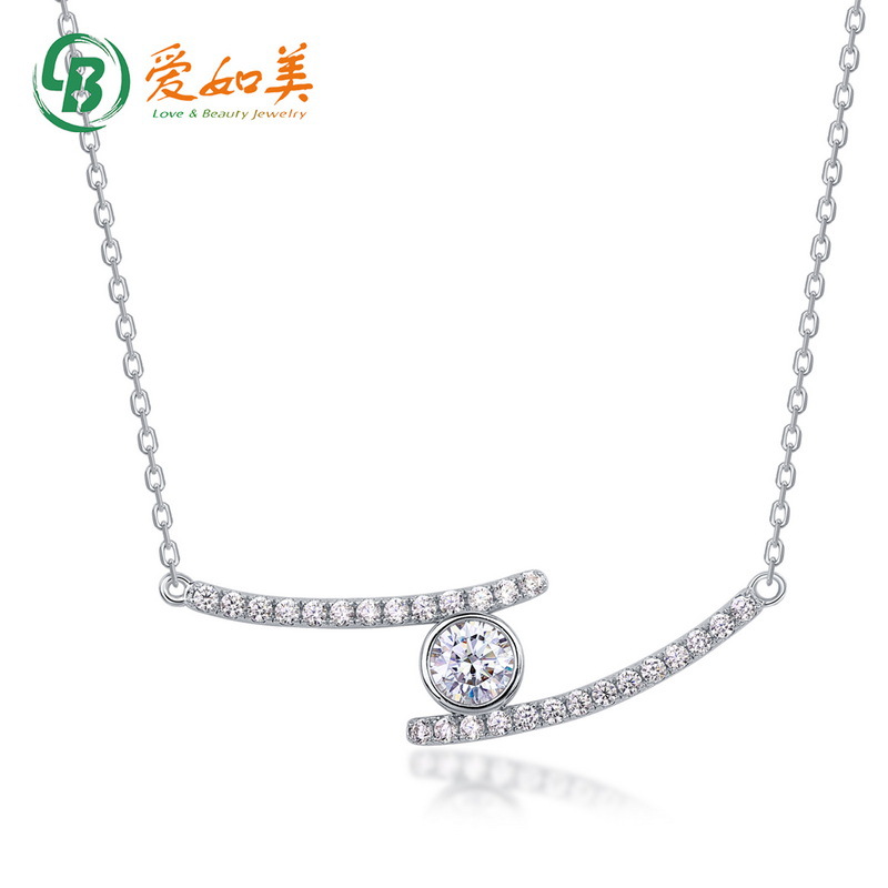 2023 nueva luz de lujo simple moissanite collar s925 plata moissanite collar clavícula cadena regalo de vacaciones al por mayor