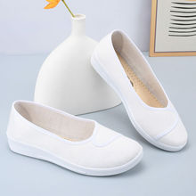 护士鞋白色坡跟软底防滑软底增高3厘米小白鞋女士美容院工作鞋女
