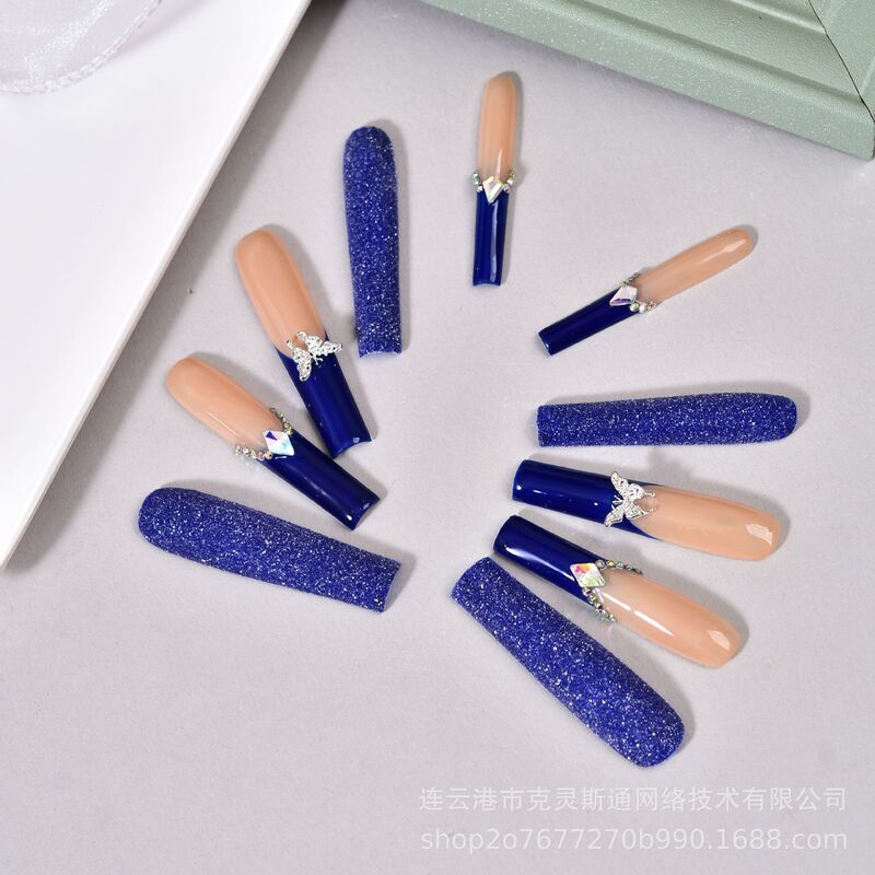 Kindergarten Style Foreign Trade Shein Cross-Border Temu Handmade Wearable Nails Trendy Fashion European and American Ins Style Long Ballet Style 78