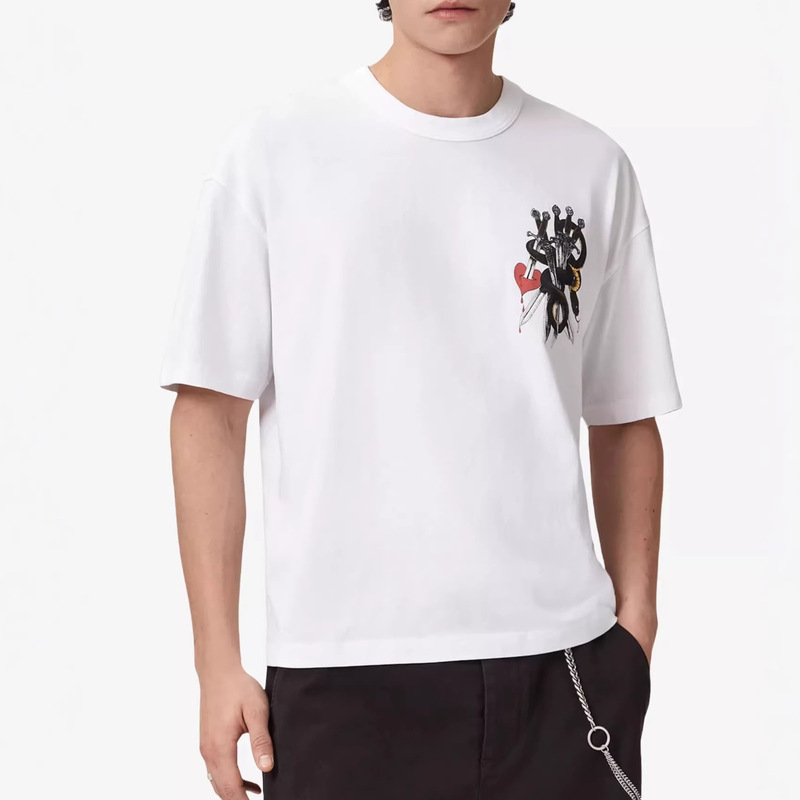 Allsaints 26Th Summer New Product Sheep Head Print Basic Short-Sleeved T-Shirt Men's Casual Top Allsaints 26Th Summer New Product Sheep Head Print Basic Short-Sleeved T-Shirt Men's Casual Top