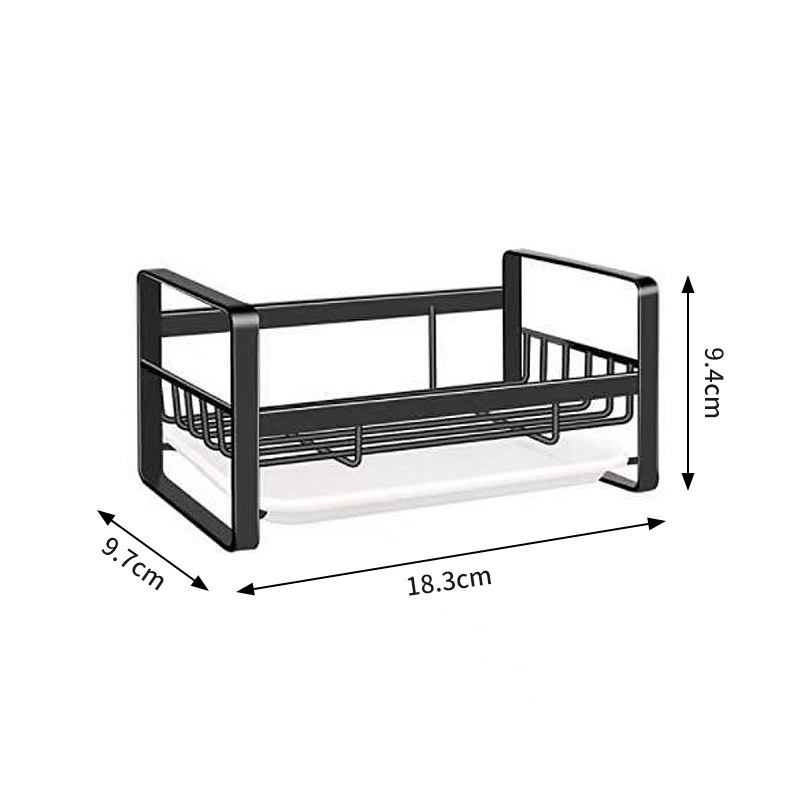 Estante de drenaje de acero inoxidable negro