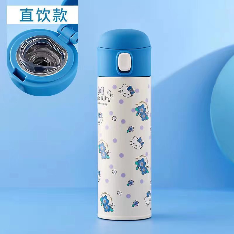 Taza termo de bebida directa de rebote de dibujos animados de Sanrio modelado en relieve 3D 316 mujeres de acero inoxidable de alto valor 350ML