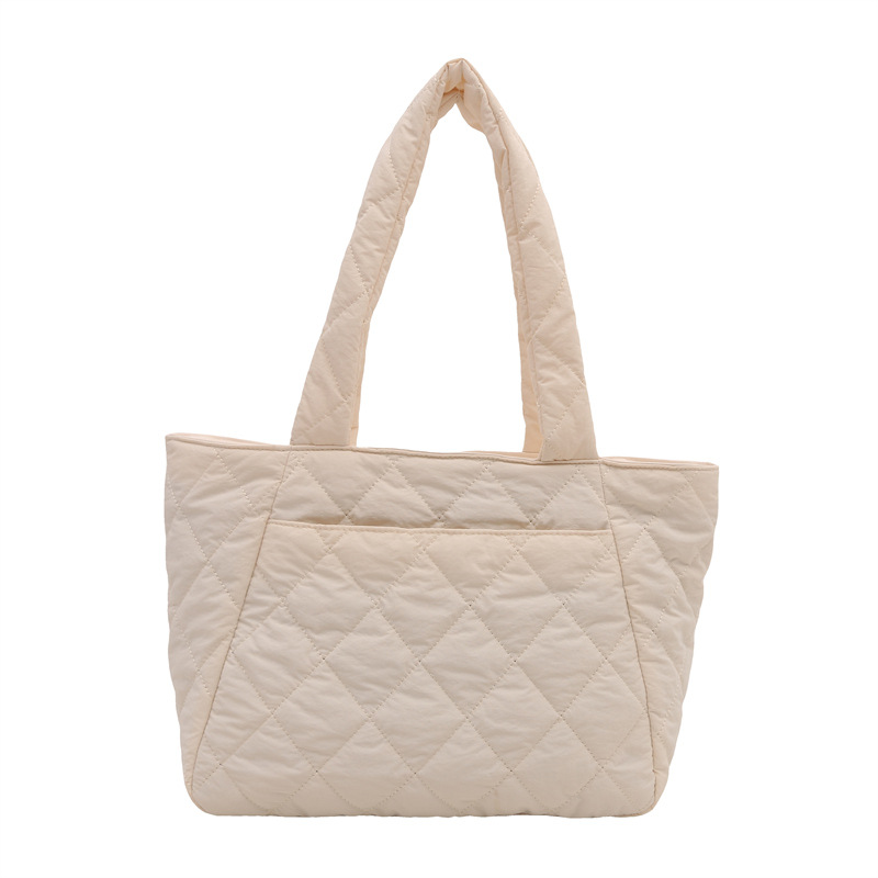 Bolsa de cubo de bordado de diamante de gran capacidad para mujeres 2024, nuevo invierno simple bolso de mano, bolso de mano ligero de moda