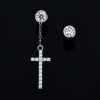 AINUOSHI Europe and America Religion cross Morsang Earrings Earrings 925 tassels Morsang Ear Studs