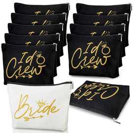 bride 背白印花字母帆布拉链化妆包i do view新娘婚礼单身派对