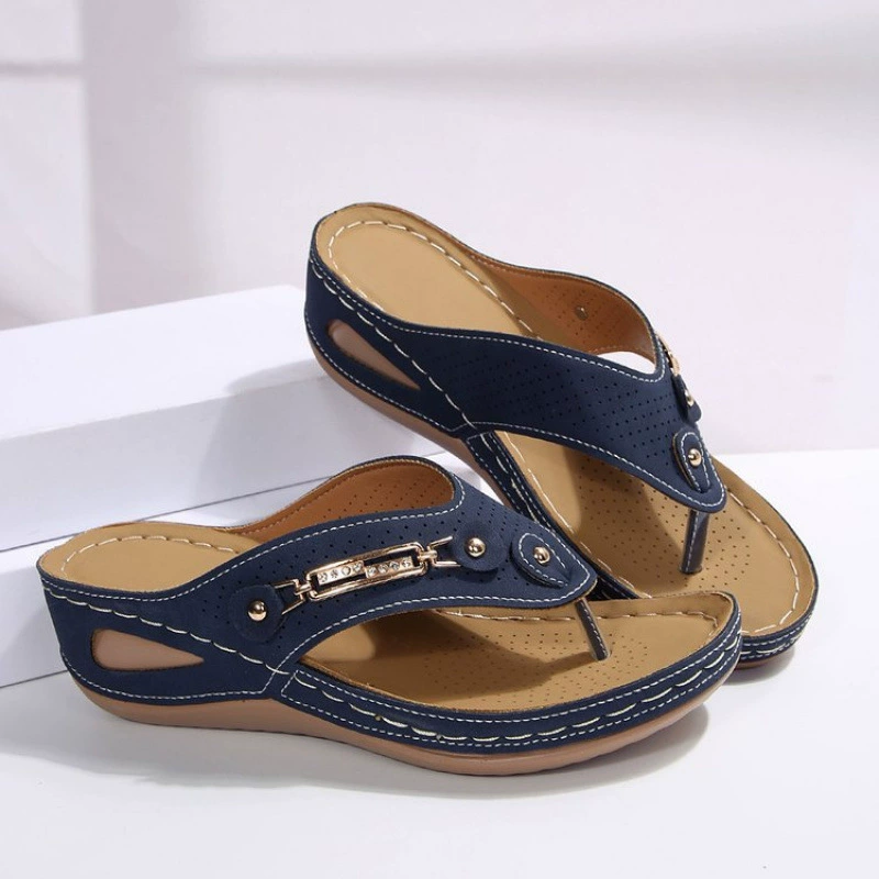 Temu трансграничные новые женские сандалии-шлепанцы на танкетке большого размера в европейском и американском стиле, повседневные и удобные, на полиуретановой подошве