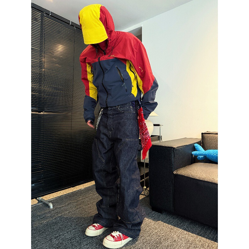 2025Drkshdw Double Knee Raw Denim Ro Pants Classic Raw Stiff Silhouette Heavy Loose Straight Jeans