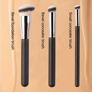 Factory direct cross-border explosions single seamless 170 foundation brush oblique round head 270 concealer 370 black makeup brush