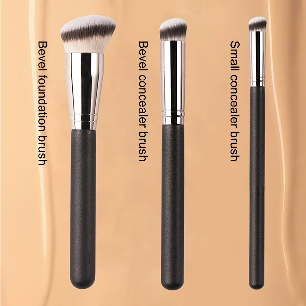 Factory direct cross-border explosions single seamless 170 foundation brush oblique round head 270 concealer 370 black makeup brush Factory direct cross-border explosions single seamless 170 foundation brush oblique round head 270 concealer 370 black makeup brush