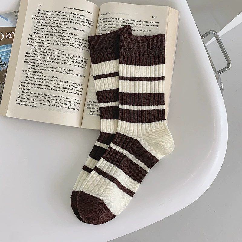 Тайд/ Tide, демисезонные cotton спортивные носки для колена, средняя длина, корейский стиль
