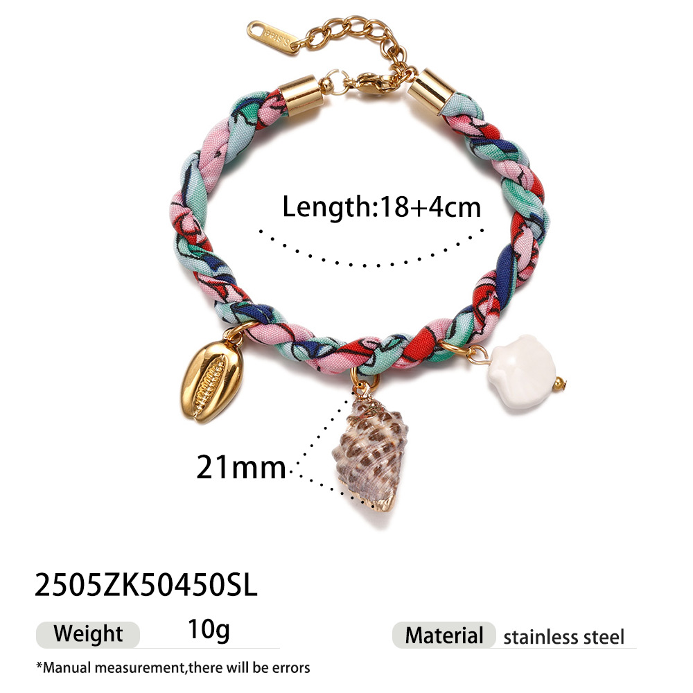 Taina collar colgante de acero inoxidable europeo y americano simple y de alta calidad color pequeño fresco cuerda gruesa collar de concha hembra image 18