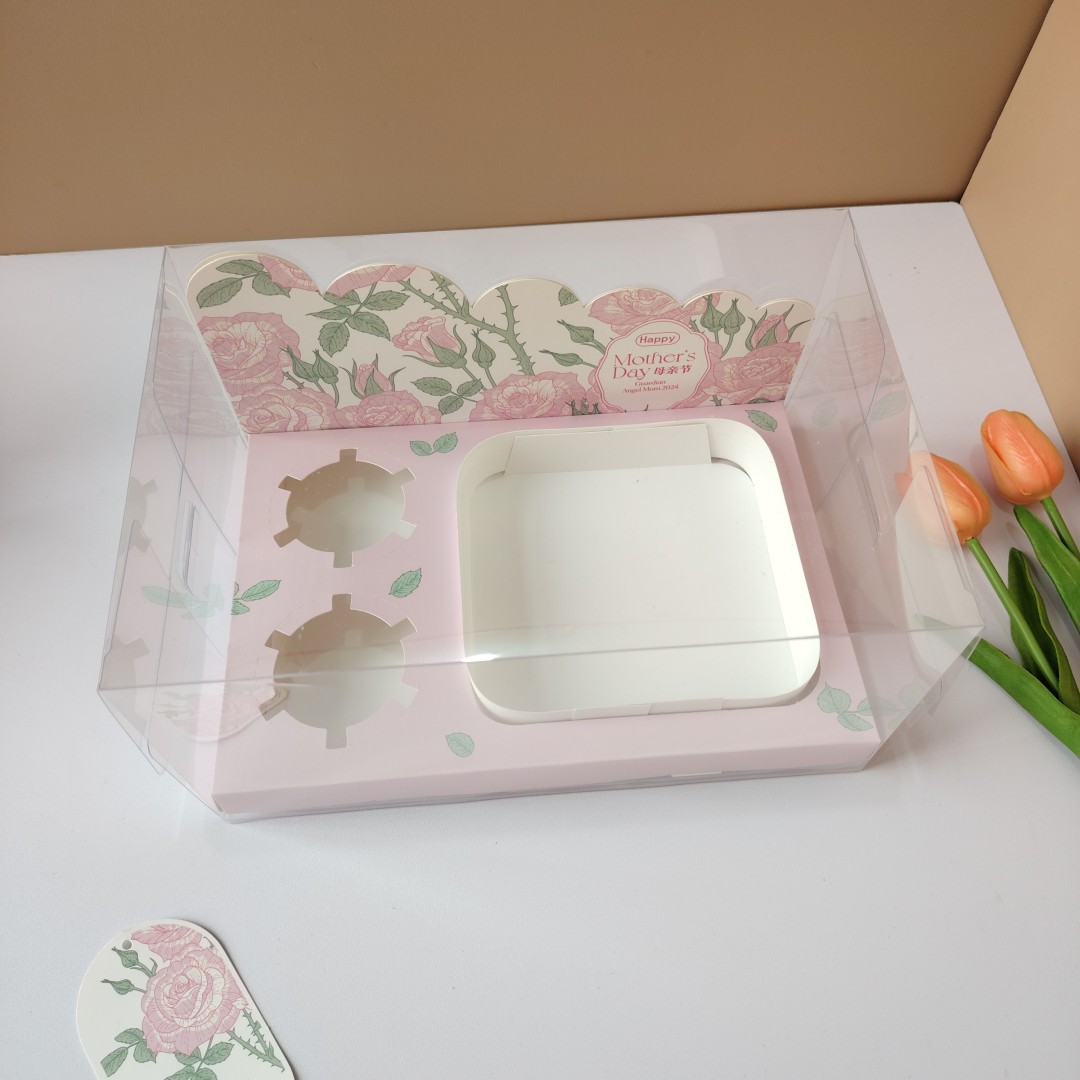 Día de la Madre Cupcake Decoración Caja de embalaje Caja de embalaje Postre Madre Feliz Fiesta Plug-in Accesorios