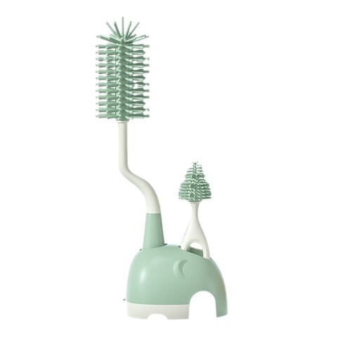Baby Silicone Portable Milk Bottle Brush Set Baby Cleaning Brush Cleaning Brush Travel Set Drain Rack