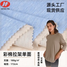 精梳彩棉拉架汗布 180克人棉涤纶TR弹力布料 T恤针织面料TR汗布