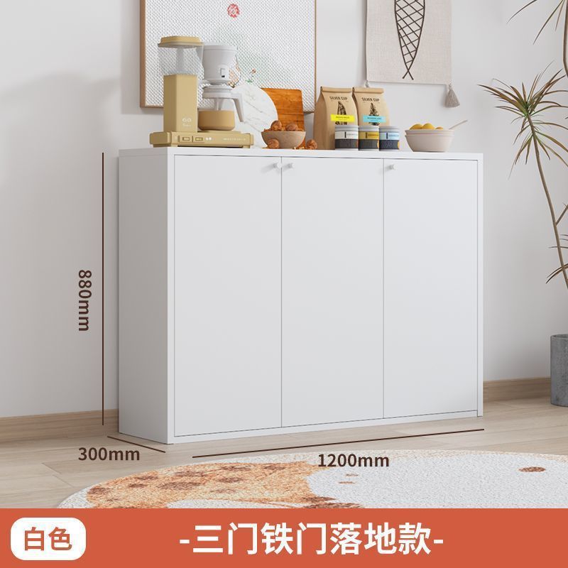 中世スタイルの厚い鉄のクリームスタイルの超薄型サイドボード玄関収納キャビネットリビングルーム食器棚収納鉄靴キャビネット|undefined