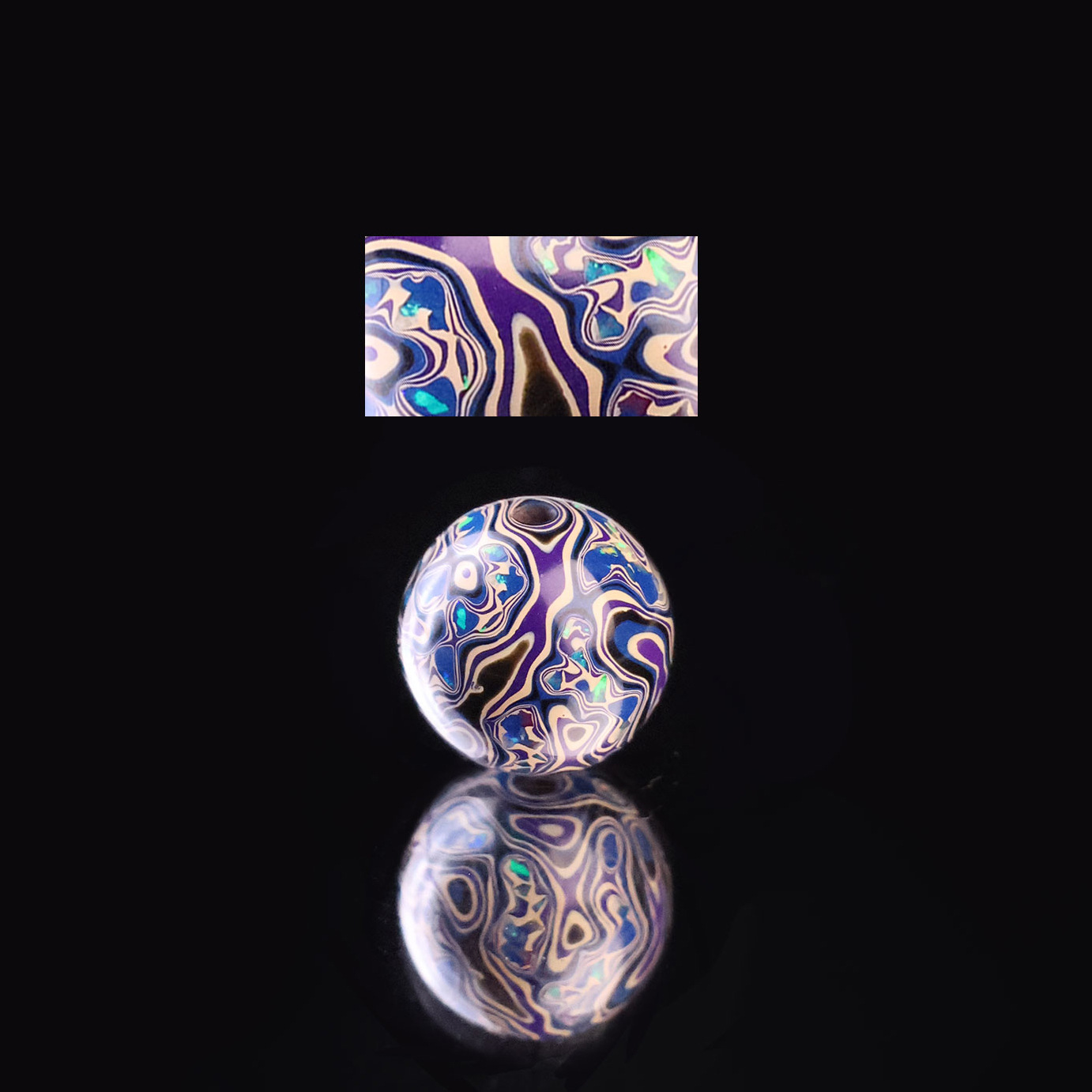 10mm 오팔 보라색 파란색 흰색