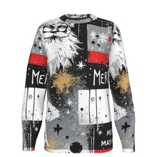 跨境亚马逊欧美秋冬新款童装圣诞节日印花儿童圆领长袖T恤上衣