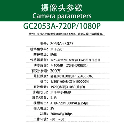 Vehicle camera – Range Driving Record Camera - shenzhen-definition-gc2053a3077
