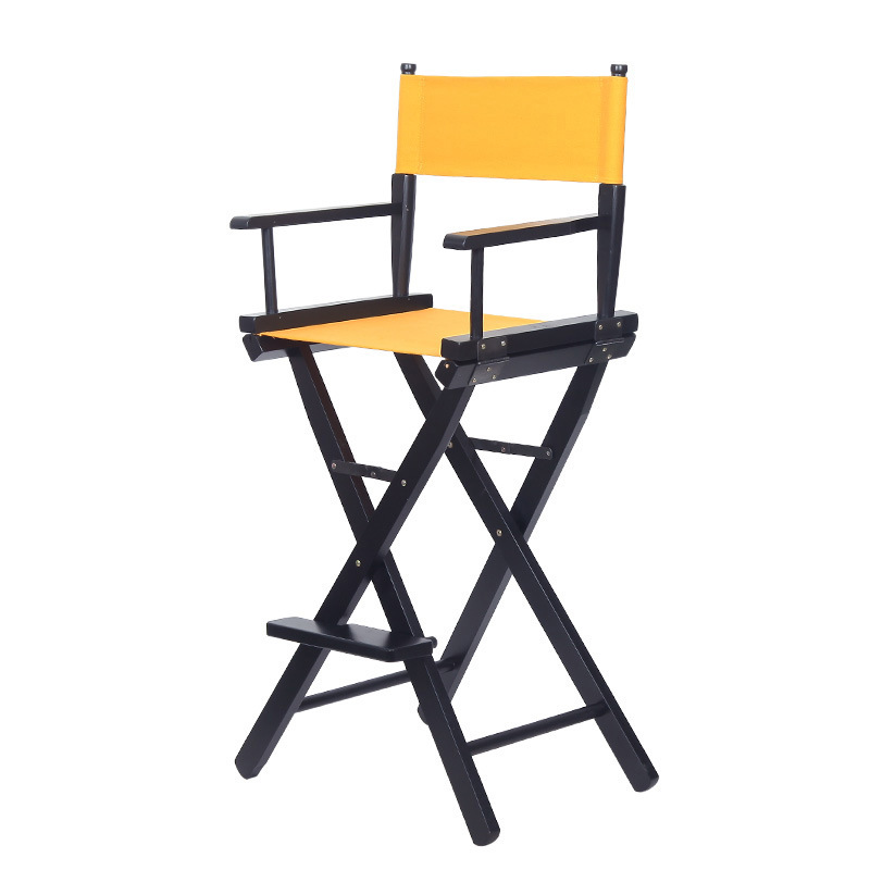 Sillas plegables de madera sólida sillas de maquillaje de pies altos sillas de bar sillas portátiles sillas de lona plegables