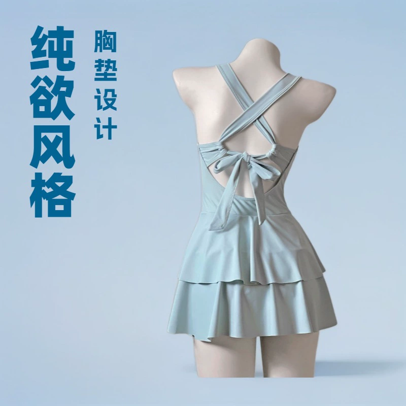 Новый женский купальник, консервативный, закрывающий живот, стройнящий, суперэластичный, быстросохнущий, элитный корейский стиль, студентка, горячий источник для отпуска.