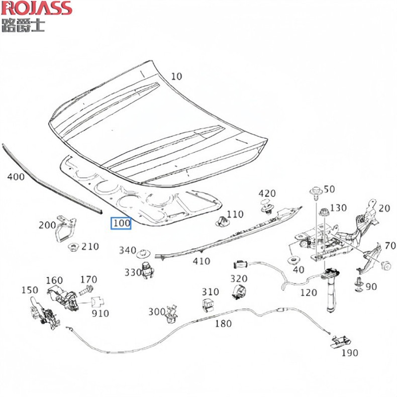 Suitable for 13-18 Models of Mercedes-Benz Cla180L Hood Insulation Cotton W117 Hood Insulation Cla220 Pad Sound Insulation Cotton