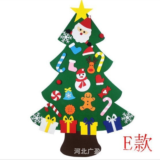 新款毛毡圣诞树儿童手工益智diy圣诞节装饰挂件无纺布毛毡圣诞树|undefined