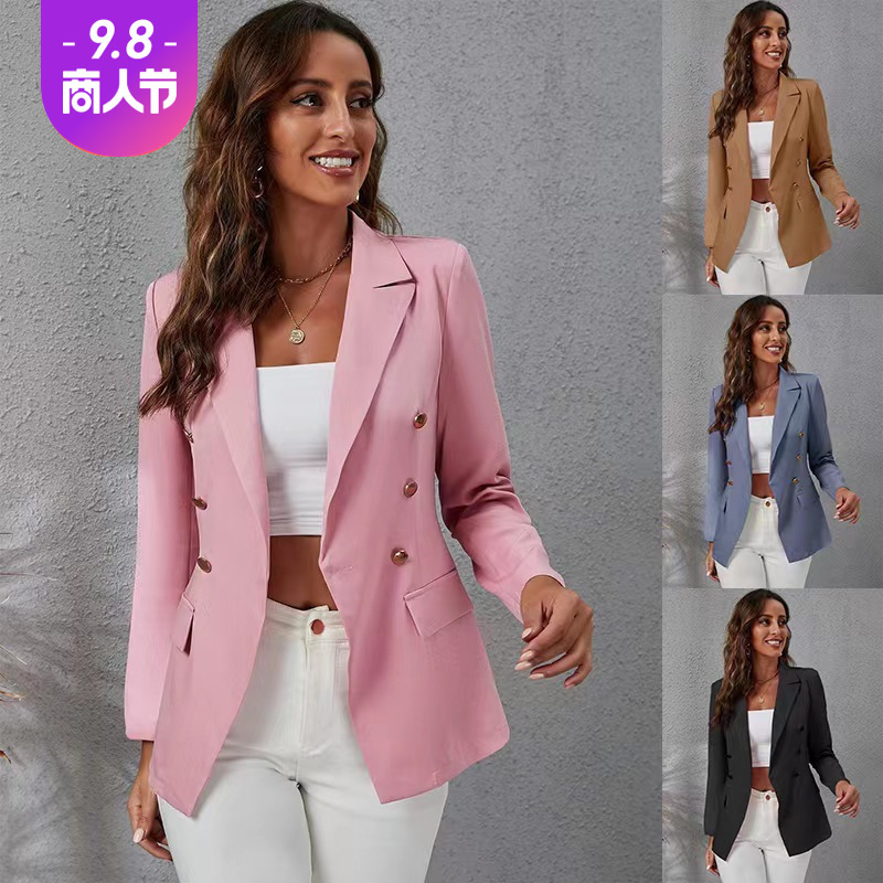 Women's Short Blazer 2025 Petite Trendy Loose-Fitting Suit Jacket with Versatile Three-Dimensional Pattern