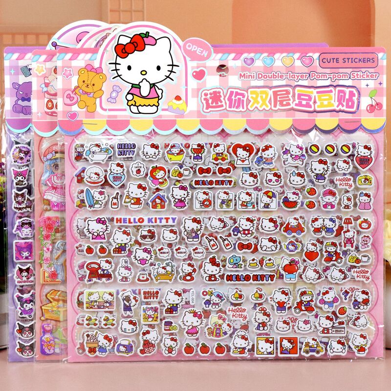 3D Q-Version Big-Eyed Cute Baby Dress-Up Stickers, Sanrio Little Big-Nosed Double-Layer Kuromi Stickers 3D Q-Version Big-Eyed Cute Baby Dress-Up Stickers, Sanrio Little Big-Nosed Double-Layer Kuromi Stickers