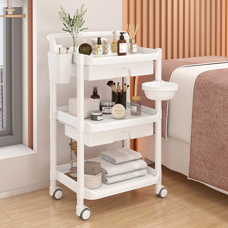 Cajón doble blanco de tres capas + cubo + maceta nuevo modelo de plástico completo * 0x0x0cm * *