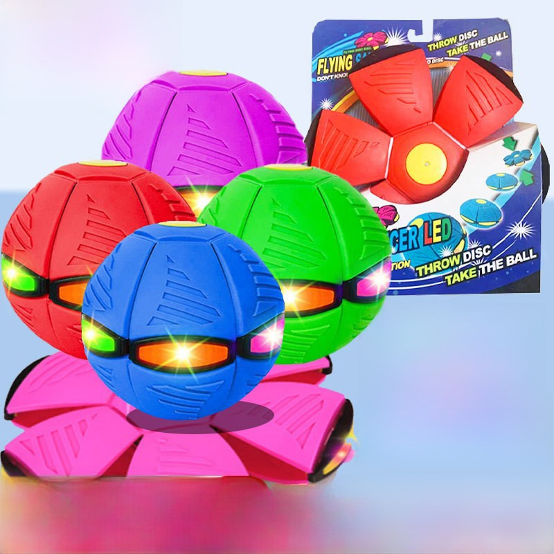 Factory wholesale magic flying saucer ball thickened children's toys elastic luminous stepping ball outdoor pat foot stepping ball